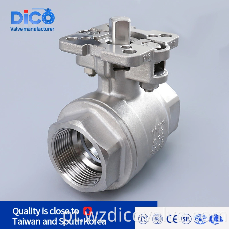 Wenzhou China Investment Casting CF8 / CF8m com ISO5211 Pad Screw End 2PC Ball Valve